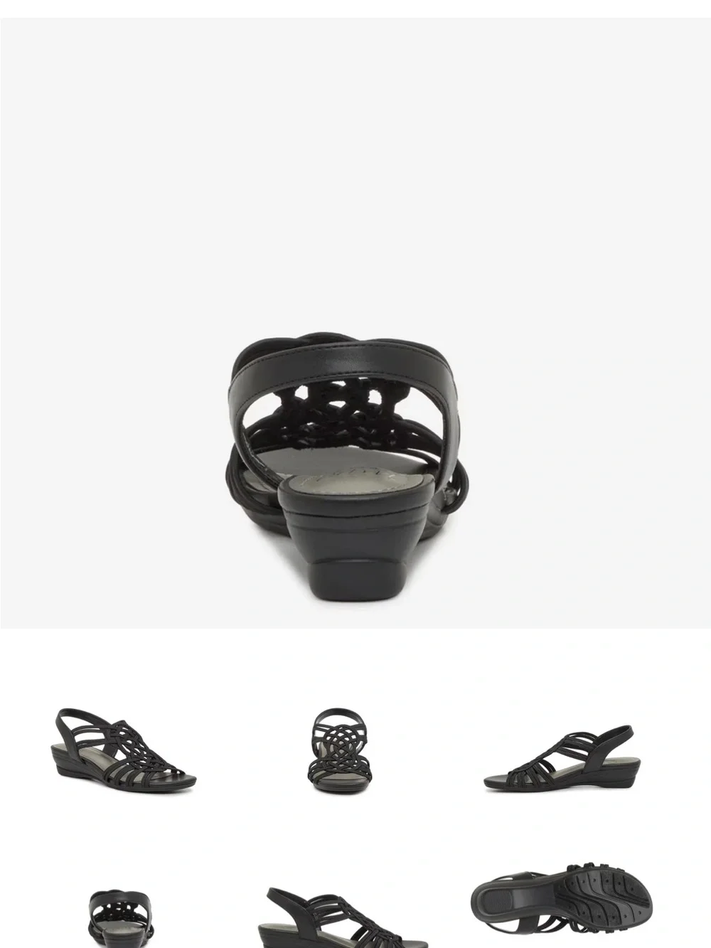 Impo Black Knotted Strappy Wedge Sandal